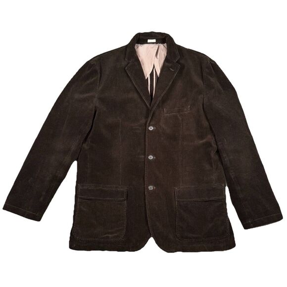 J Crew Blazer Mens XL Chocolate Brown Vintage Cord Sport Coat Elbow Patch - Picture 1 of 16